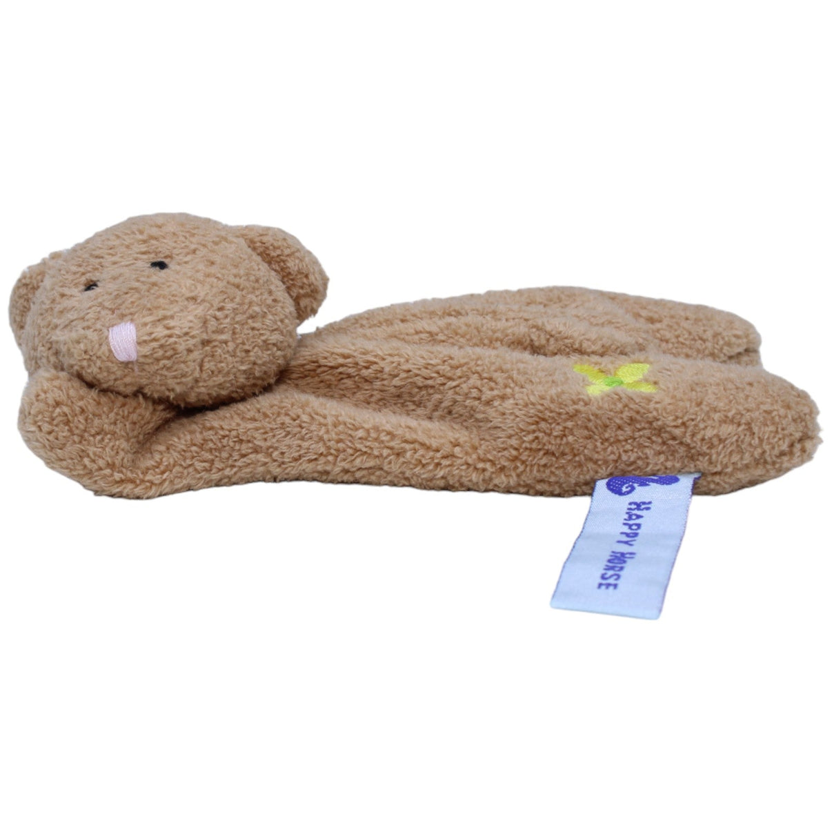1236634 D.H. Schnitzler B.V Vintage Happy Horse, kleiner Bär mit Blume Kuscheltier Kumpel Leo Bär Gebraucht Teddy