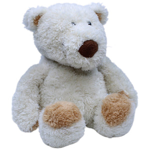 1236654 Nanu - Nana Weißer Teddybär mit braunen Pfoten, sitzend Kuscheltier Kumpel Leo Bär Gebraucht Teddy