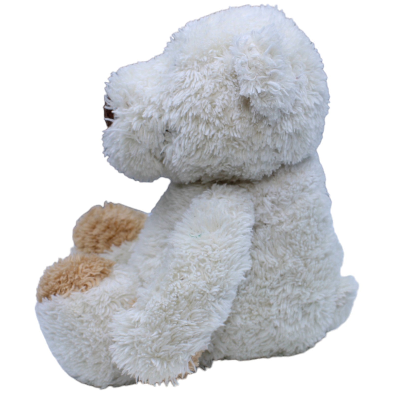 1236654 Nanu - Nana Weißer Teddybär mit braunen Pfoten, sitzend Kuscheltier Kumpel Leo Bär Gebraucht Teddy