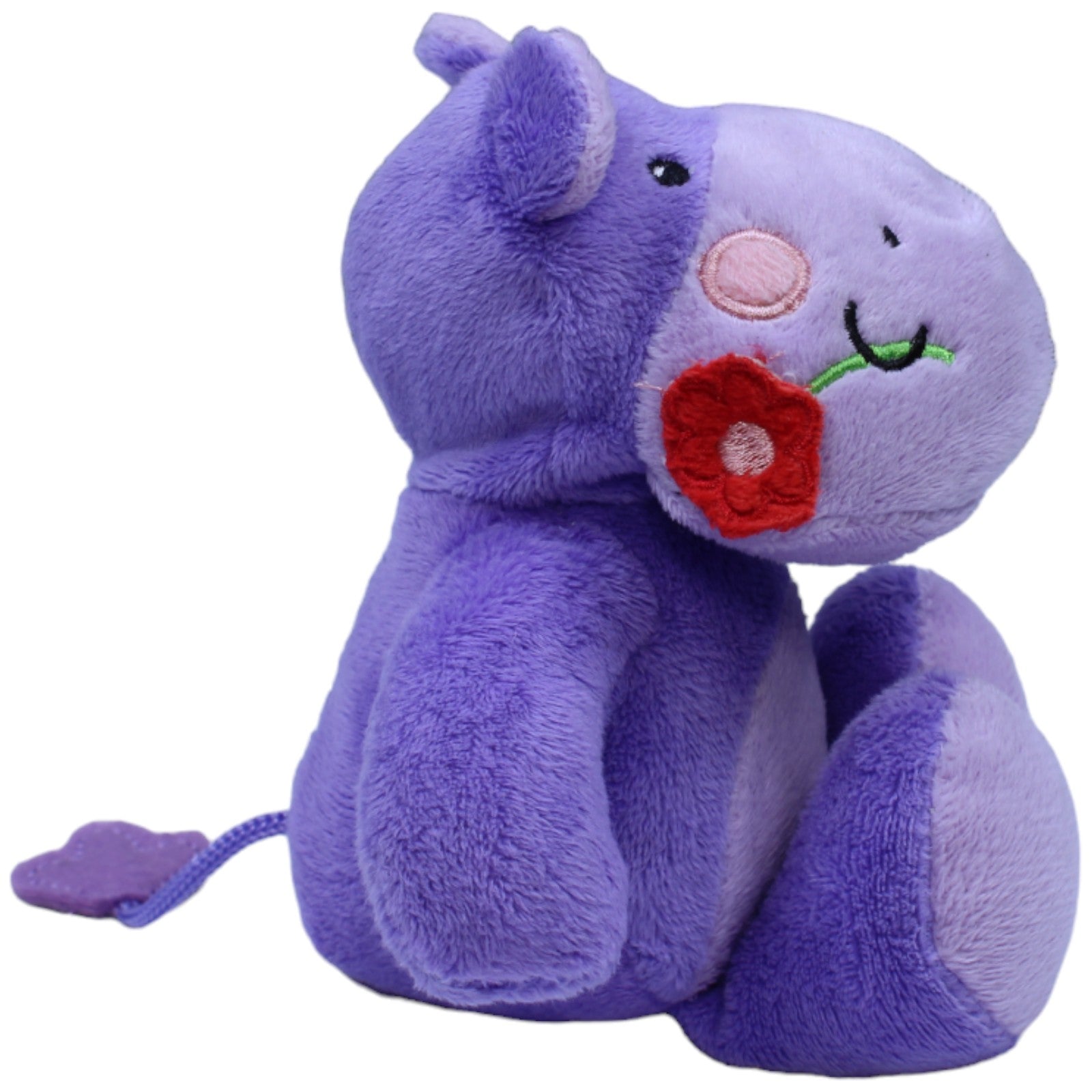 1236659 Fisher - Price Lila Nilpferd mit Rose & Rassel Kuscheltier Kumpel Leo Gebraucht