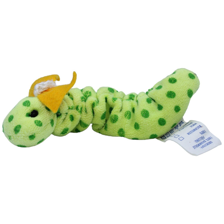 1236675 plü natur Kleine Raupe mit Schleife, grün Kuscheltier Kumpel Leo Gebraucht