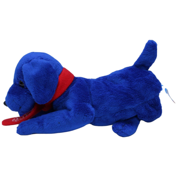 1236698 Heunec HIRMER, blauer Hund liegend Kuscheltier Kumpel Leo Gebraucht