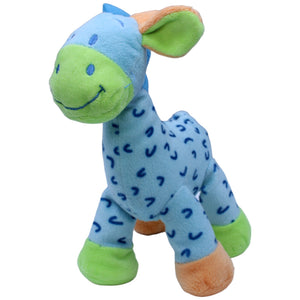 1236723 DG Verlag Volksbank, blaue Giraffe mit Muster Kuscheltier Kumpel Leo Gebraucht