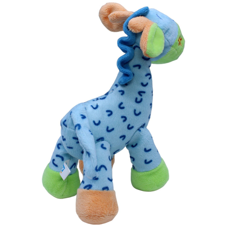 1236723 DG Verlag Volksbank, blaue Giraffe mit Muster Kuscheltier Kumpel Leo Gebraucht