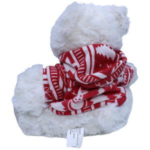 1236744 Müller Weißer Teddybär mit Weihnachts - Pullover Kuscheltier Kumpel Leo Bär Gebraucht Teddy