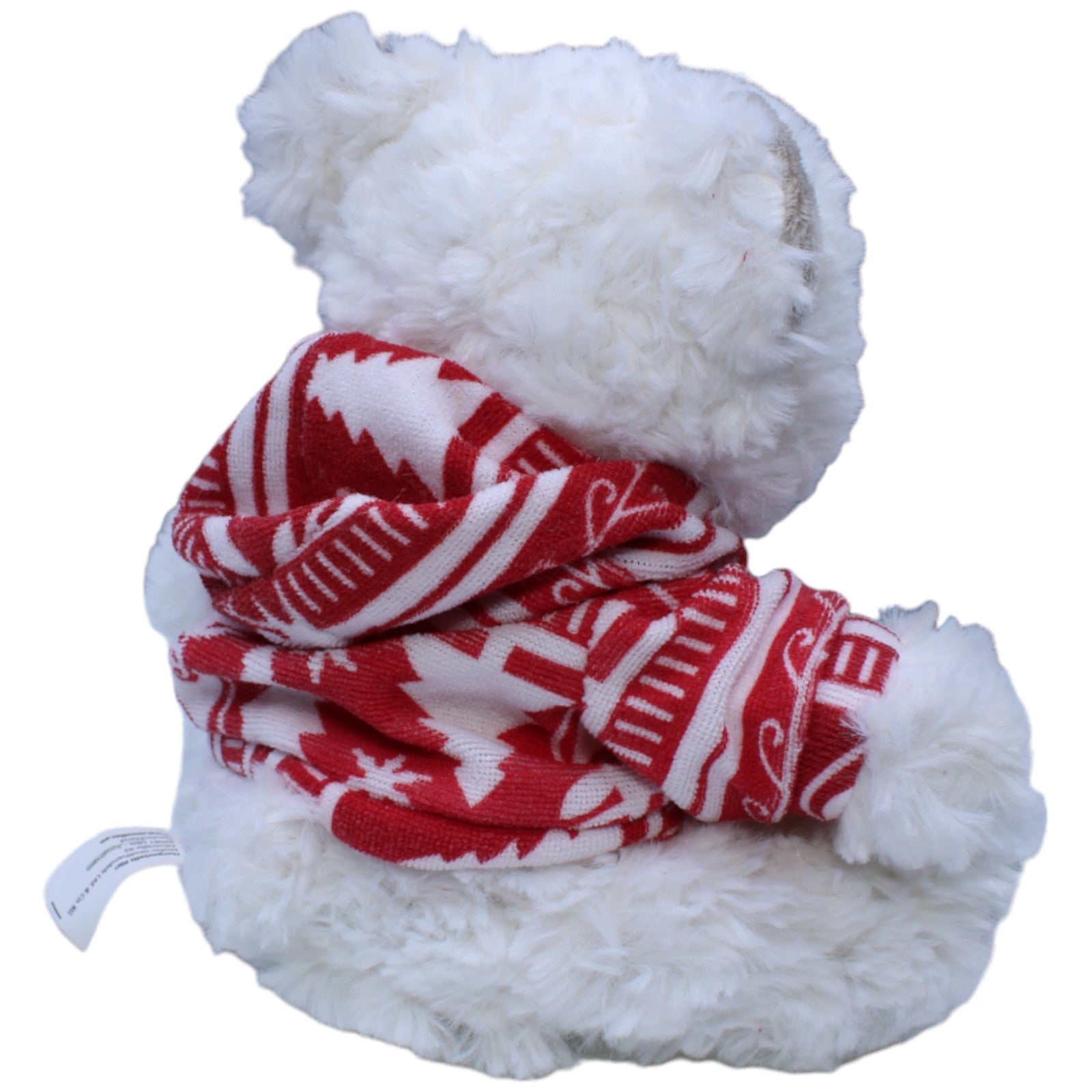 1236744 Müller Weißer Teddybär mit Weihnachts - Pullover Kuscheltier Kumpel Leo Bär Gebraucht Teddy