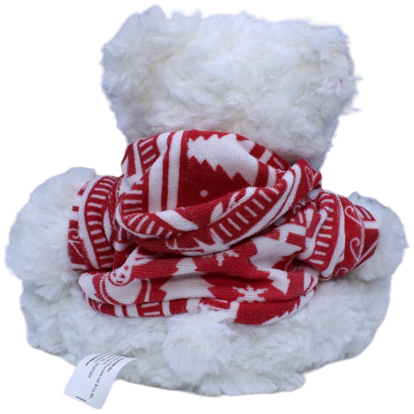 1236744 Müller Weißer Teddybär mit Weihnachts - Pullover Kuscheltier Kumpel Leo Bär Gebraucht Teddy