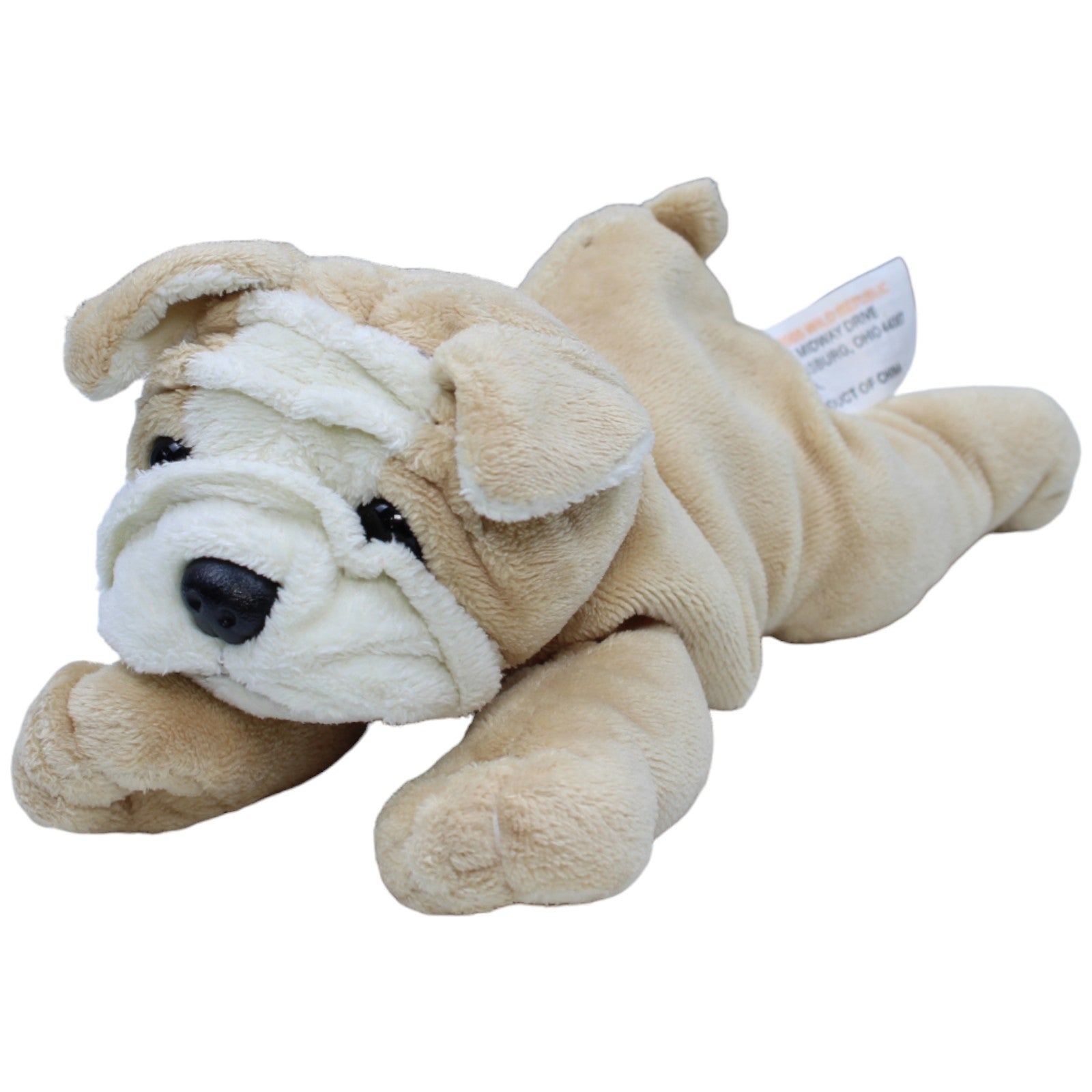 1236775 K&M International Wild Republic Bean Bag, Bulldog liegend Kuscheltier Kumpel Leo Gebraucht