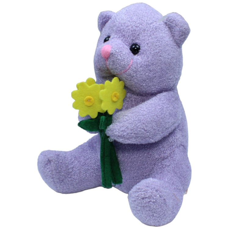 1236824 FLOMO Friends Forever...., lila Teddybär mit gelben Blumen Kuscheltier Kumpel Leo Bär Gebraucht Teddy