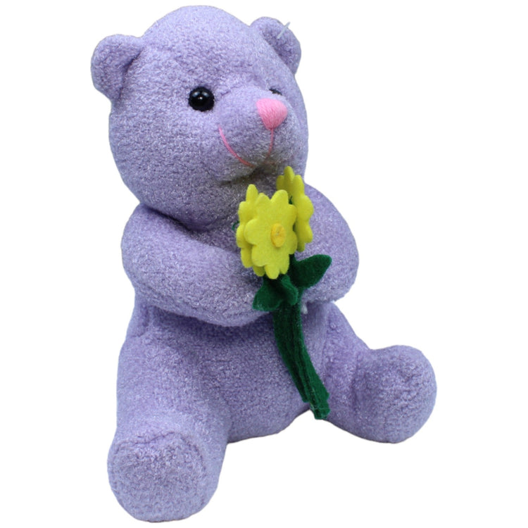 1236824 FLOMO Friends Forever...., lila Teddybär mit gelben Blumen Kuscheltier Kumpel Leo Bär Gebraucht Teddy