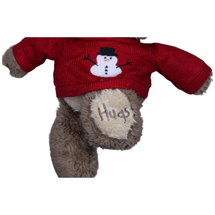 1236843 Unbekannt Brauner Teddybär mit rotem Weihnachts - Pullover Kuscheltier Kumpel Leo Bär Gebraucht Teddy