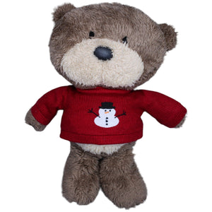 1236843 Unbekannt Brauner Teddybär mit rotem Weihnachts - Pullover Kuscheltier Kumpel Leo Bär Gebraucht Teddy