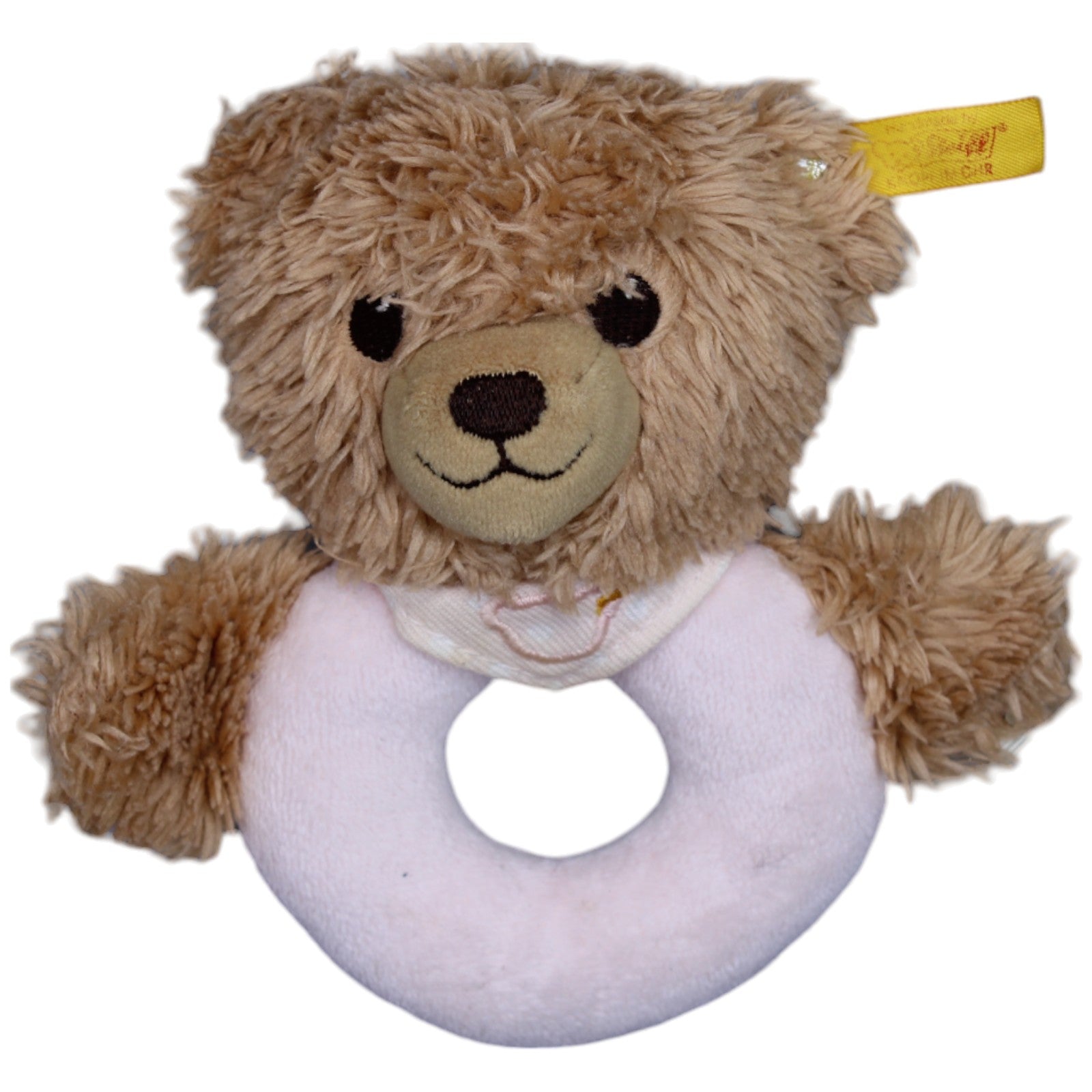 1236909 Steiff Greifling Schlaf - gut Bär mit Rassel, rosa Greifling Kumpel Leo Bär Gebraucht Teddy