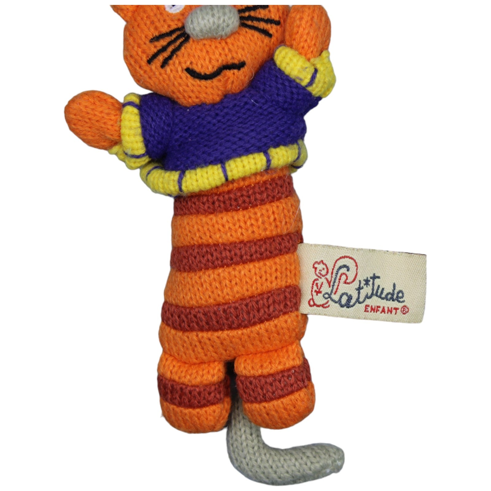 1236983 Latitude Enfant Orange Katze in Strick - Optik, klein Kuscheltier Kumpel Leo Gebraucht