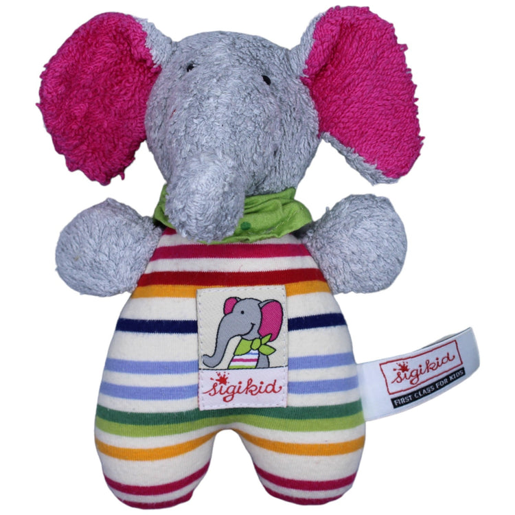 1237008 Sigikid Frottee - Regenbogen - Elefant mit Rassel Kuscheltier Kumpel Leo Gebraucht