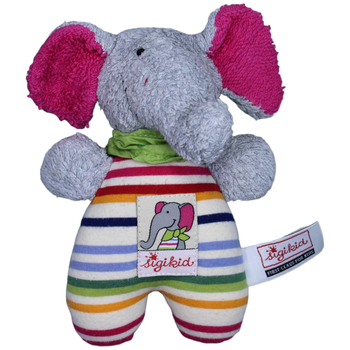 1237008 Sigikid Frottee - Regenbogen - Elefant mit Rassel Kuscheltier Kumpel Leo Gebraucht