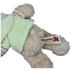 1237071 Nicotoy Süßer Teddybär mit grünem Shirt Kuscheltier Kumpel Leo Bär Gebraucht Teddy