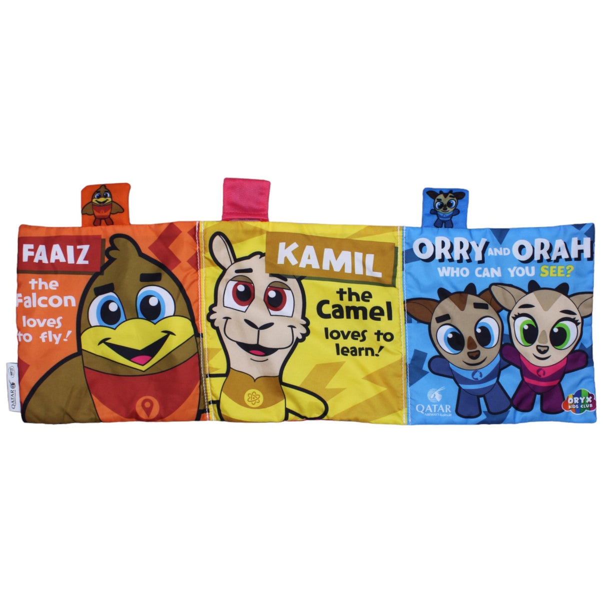 1237080 Qatar Airways ORYX KIDS CLUB Stoffbuch Kumpel Leo Gebraucht