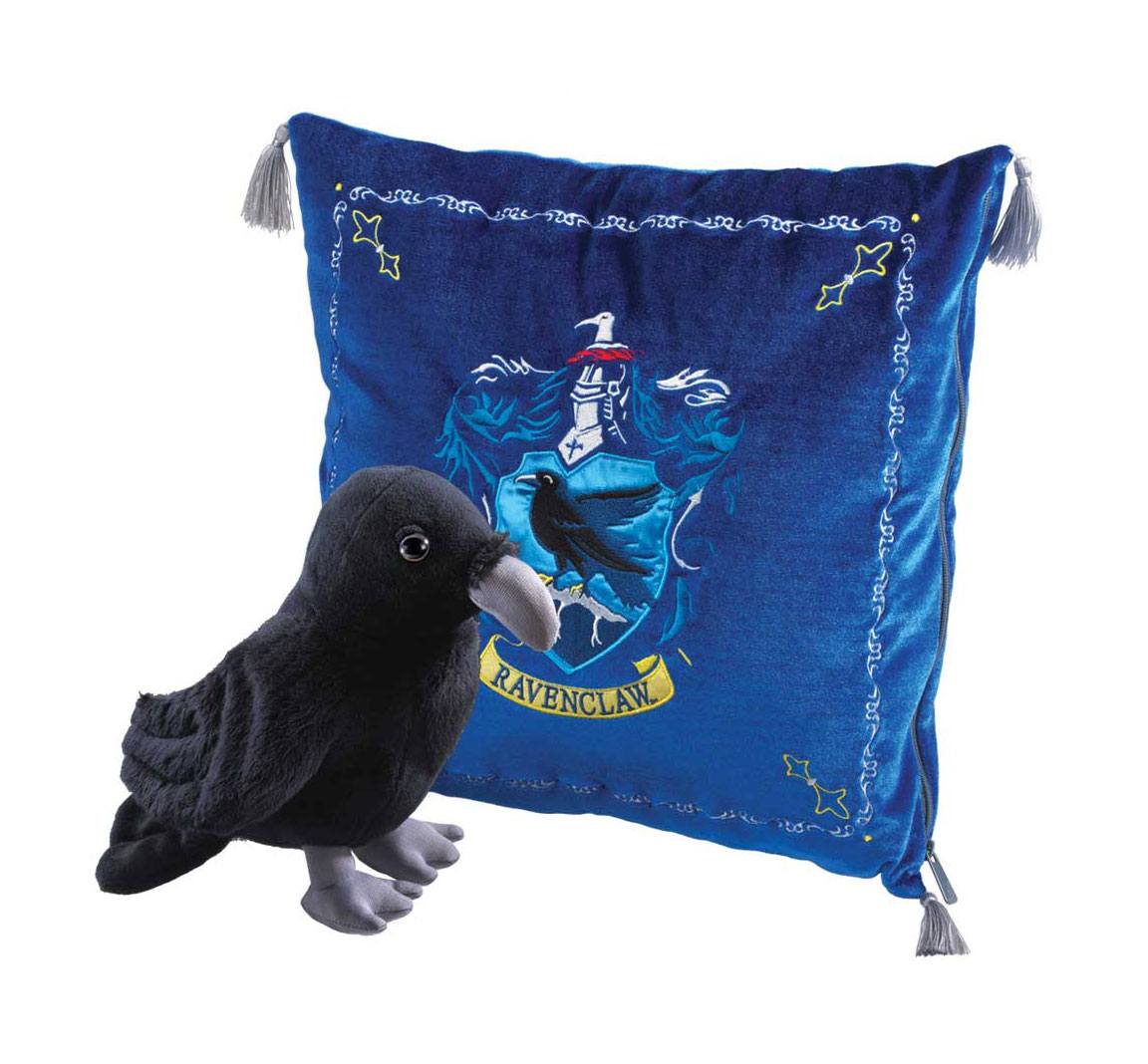 1237098 The Noble Collection Harry Potter, Ravenclaw Rabe & Kissen mit Geheimfach Kuscheltier Kumpel Leo Harry Potter Hogwarts Maskottchen