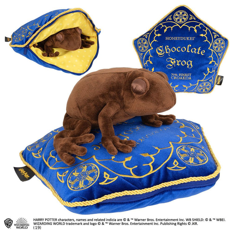 1237104 The Noble Collection Harry Potter, Schokofrosch & Kissen mit Geheimfach Kuscheltier Kumpel Leo Harry Potter Hogwarts neu