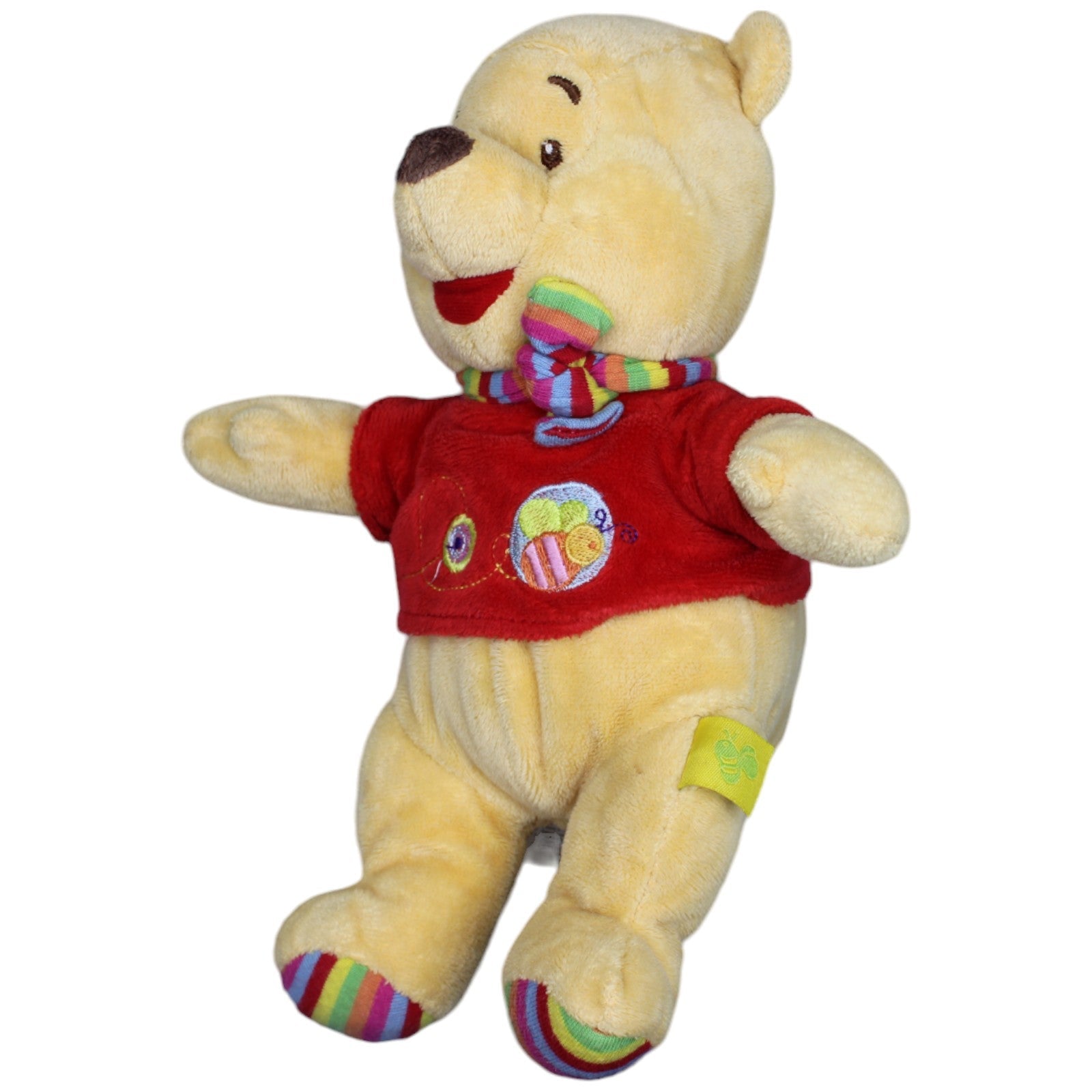 1237129 Nicotoy Disney Baby Winnie Puuh mit Rassel Kuscheltier Kumpel Leo Bär Gebraucht