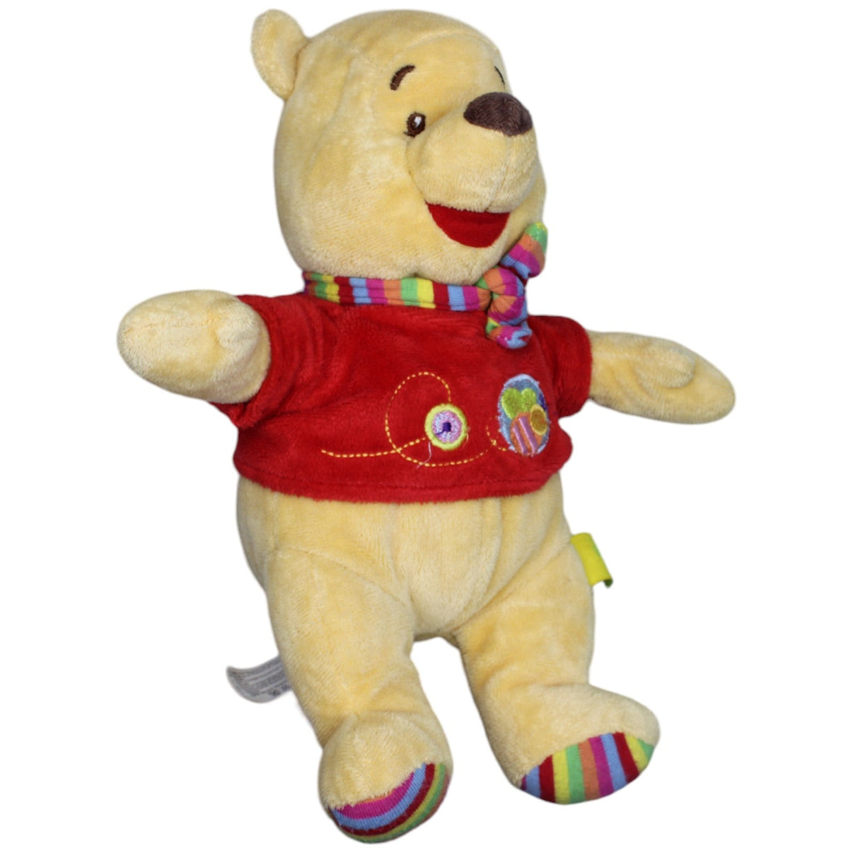 1237129 Nicotoy Disney Baby Winnie Puuh mit Rassel Kuscheltier Kumpel Leo Bär Gebraucht