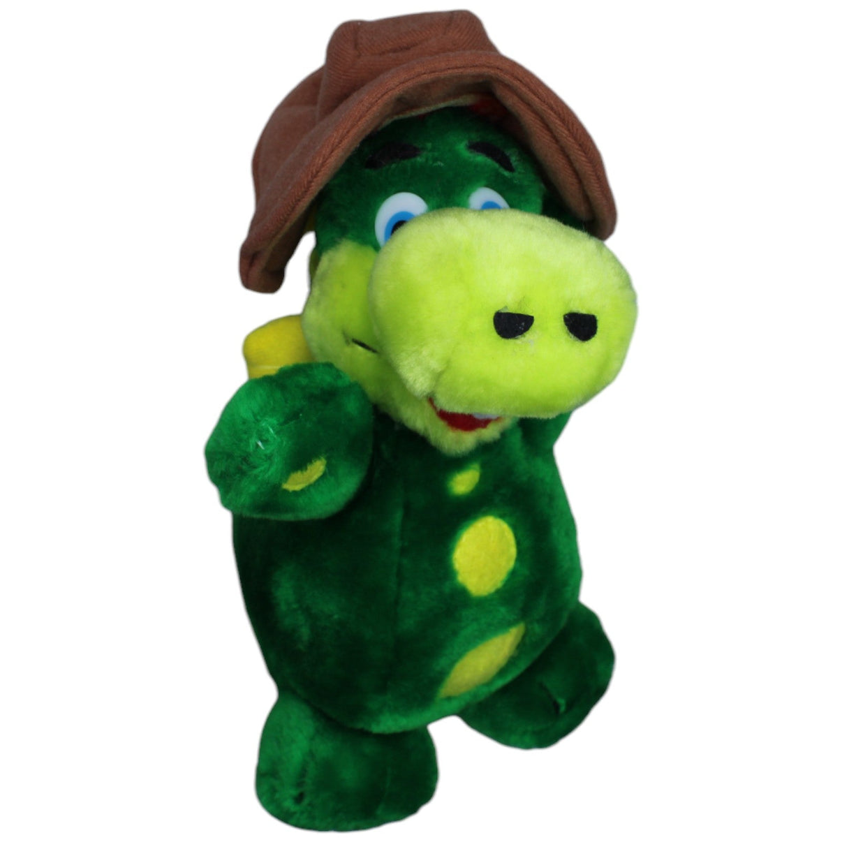 1237145 Gardaland Gardaland Maskottchen, Drache Prezzemolo mit Hut Kuscheltier Kumpel Leo Gebraucht