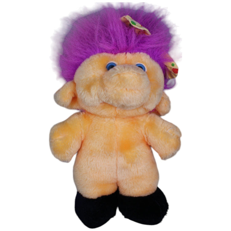 1237211 MLM Toys Troll mit lila Haaren Plüschfigur Kumpel Leo Gebraucht Vintage