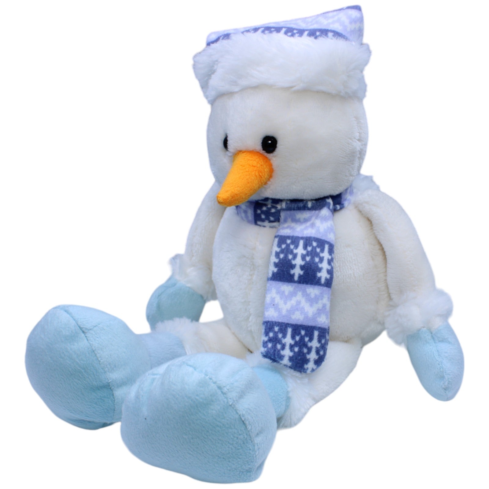 1237291 TEDI Kuschelfreund Süßer Schneemann mit Schal und Mütze Plüschfigur Kumpel Leo Gebraucht Weihnachten