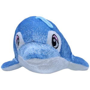 1237332 FLOTI Flos Toys, blauer glitzernder Delfin Kuscheltier Kumpel Leo Gebraucht