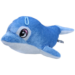 1237332 FLOTI Flos Toys, blauer glitzernder Delfin Kuscheltier Kumpel Leo Gebraucht