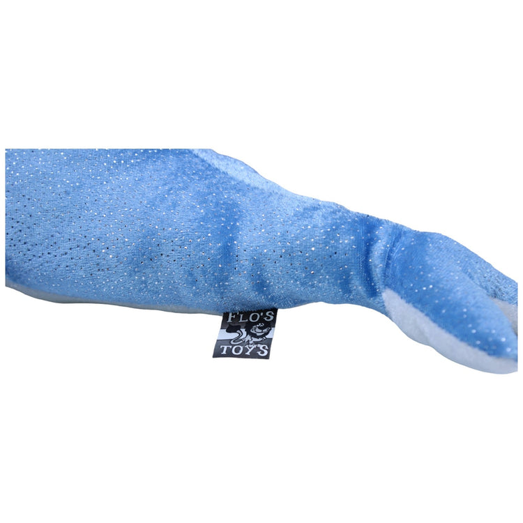 1237332 FLOTI Flos Toys, blauer glitzernder Delfin Kuscheltier Kumpel Leo Gebraucht