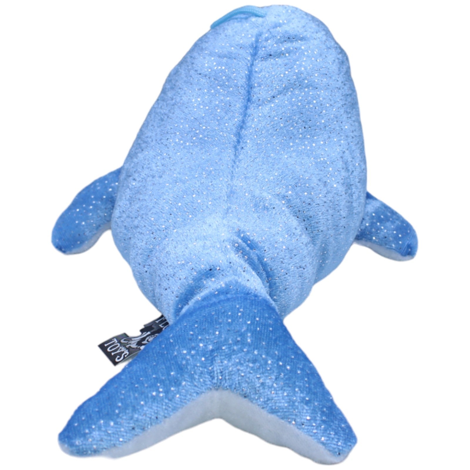 1237332 FLOTI Flos Toys, blauer glitzernder Delfin Kuscheltier Kumpel Leo Gebraucht