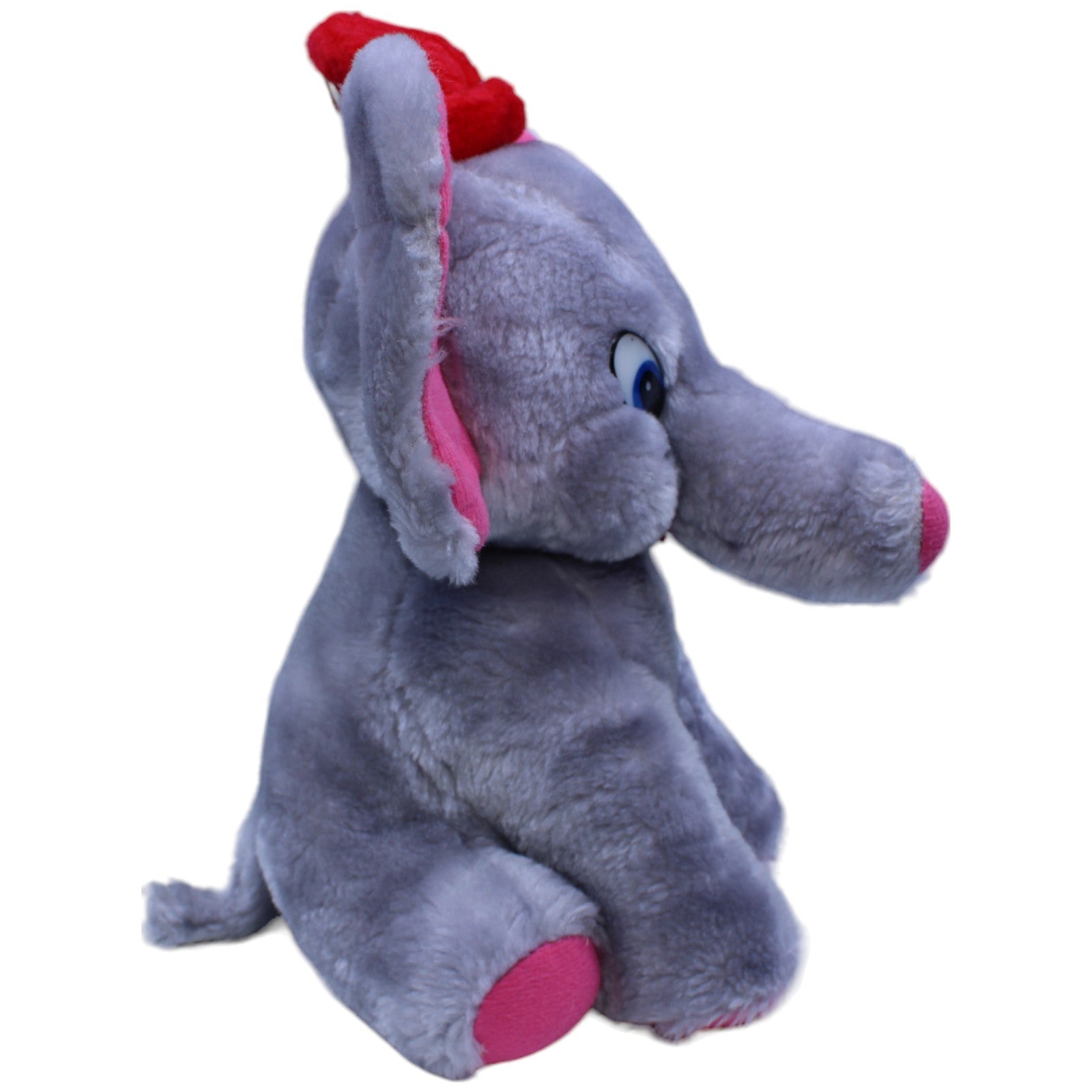 1237341 T.+J. Elefant mit rotem Hut Kuscheltier Kumpel Leo Gebraucht Vintage