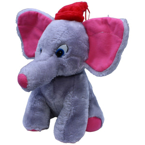 1237341 T.+J. Elefant mit rotem Hut Kuscheltier Kumpel Leo Gebraucht Vintage