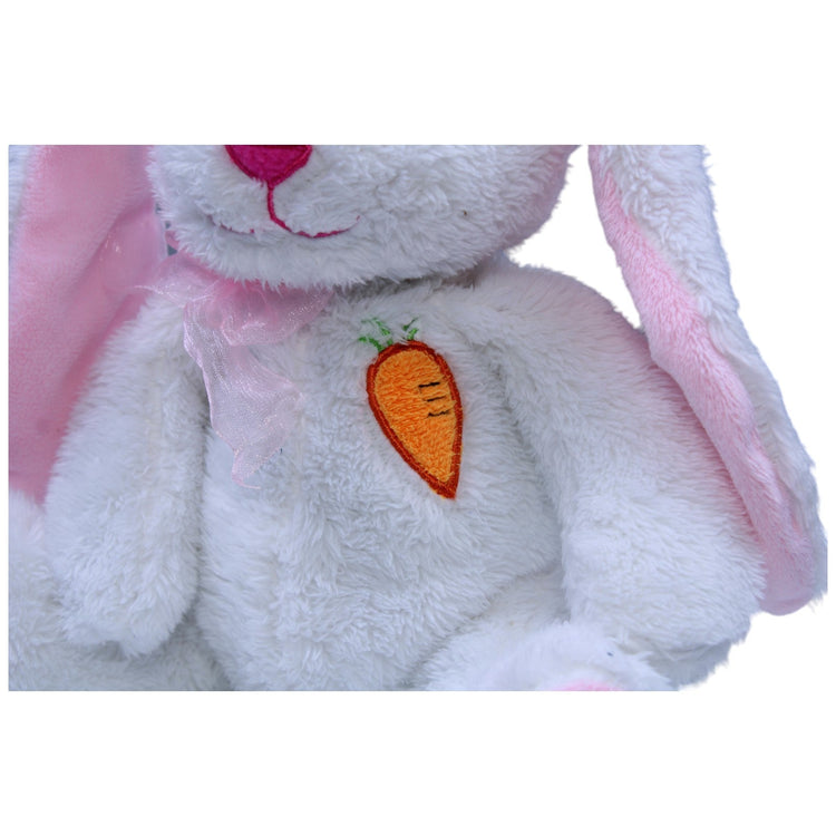 1237371 MCC Trading International Süßer weißer Hase mit aufgenähter Karotte Kuscheltier Kumpel Leo Gebraucht Osterhase Ostern