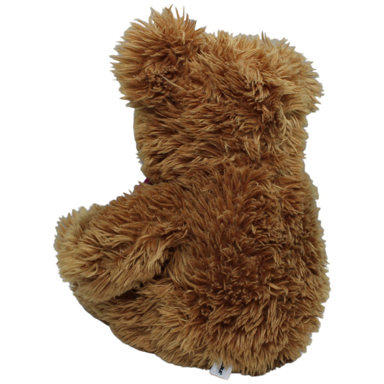 1237391 Nanu - Nana Zotteliger Teddybär mit weinroter Schleife Kuscheltier Kumpel Leo Bär Gebraucht Teddy