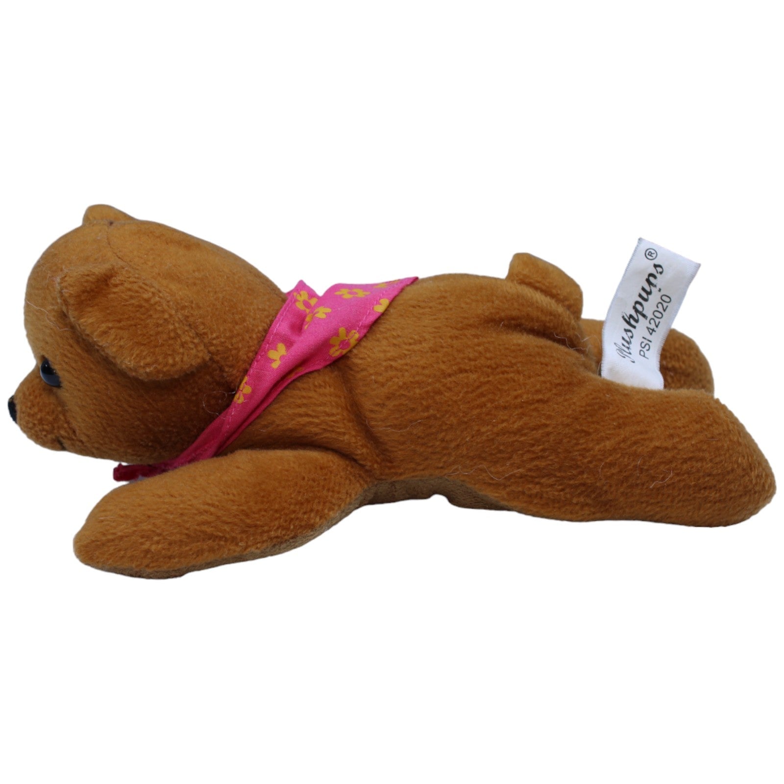 1237405 Plushpups Brauner Bär mit Halstuch, liegend Kuscheltier Kumpel Leo Bär Gebraucht Teddy