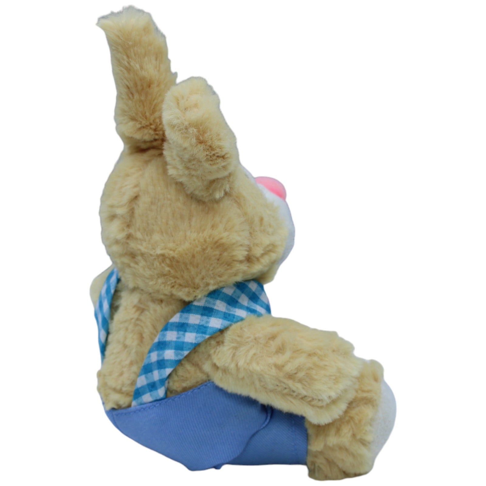 1237486 Windel Süßer Hase in blauer Latzhose, sitzend Kuscheltier Kumpel Leo Gebraucht Kaninchen Osterhase