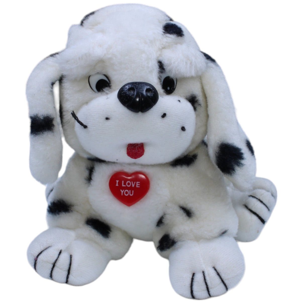 1237534 M. Limmer Dalmatiner mit Herz "I LOVE YOU", sitzend Kuscheltier Kumpel Leo Gebraucht Hund