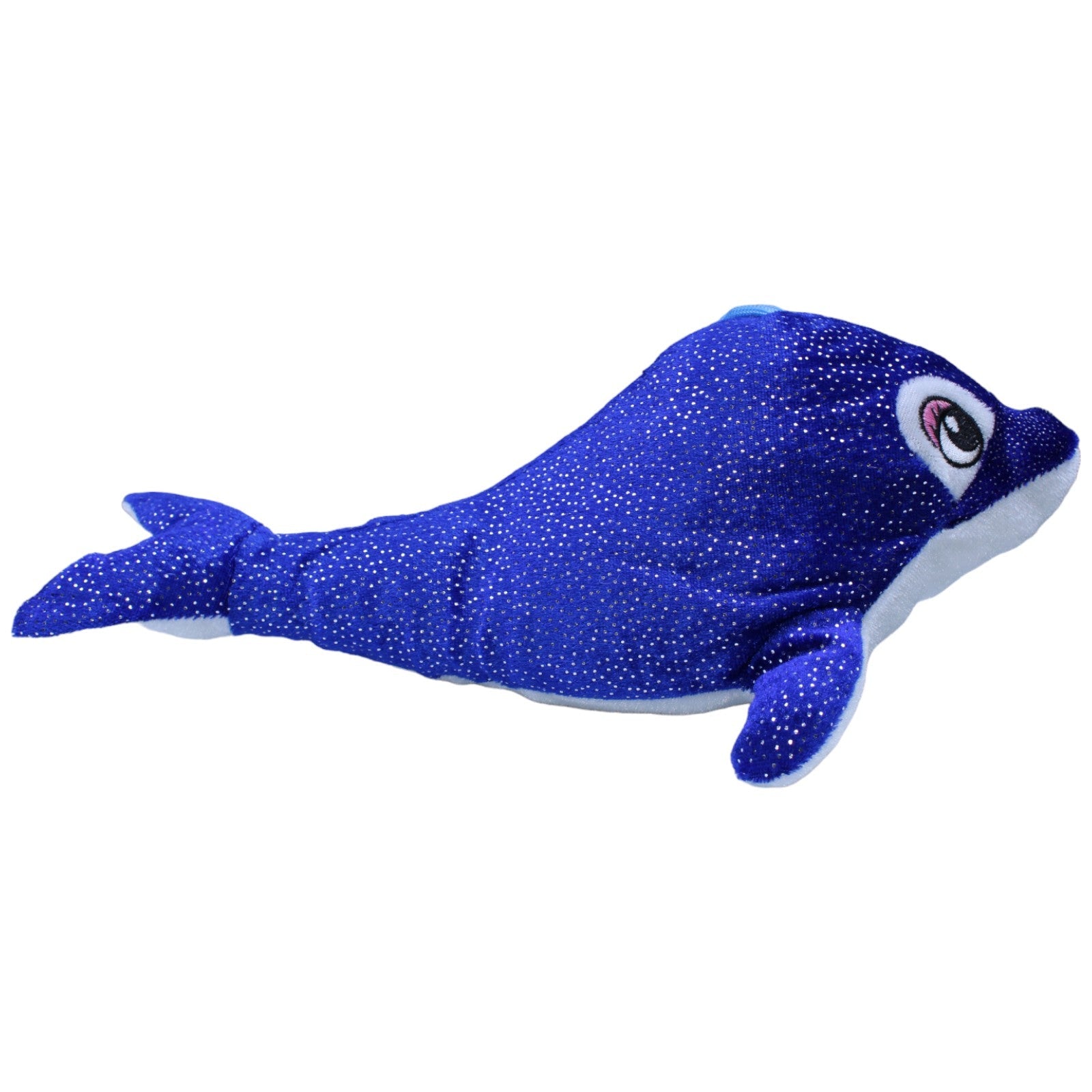 1237536 FLOTI Flos Toys, glitzernder Delfin dunkelblau Kuscheltier Kumpel Leo Gebraucht