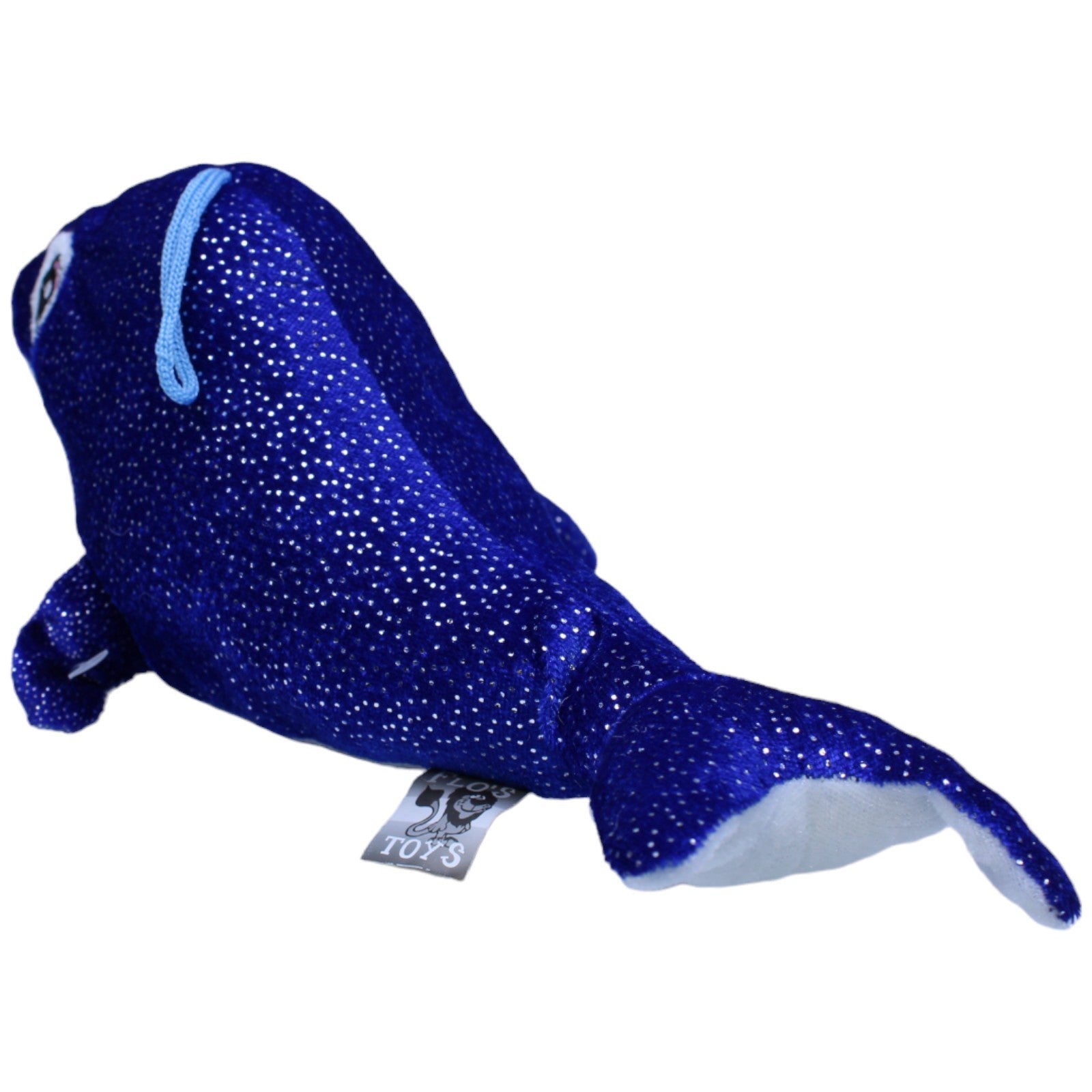 1237536 FLOTI Flos Toys, glitzernder Delfin dunkelblau Kuscheltier Kumpel Leo Gebraucht