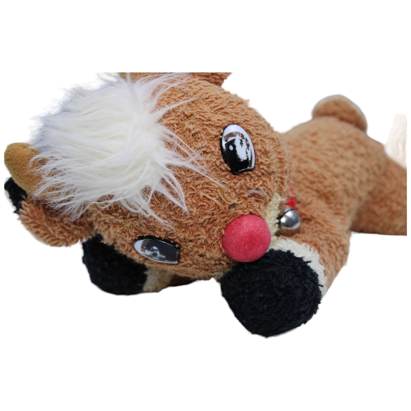 1237545 Tip Top Toys Frottee - Rudolph mit der roten Nase, liegend Kuscheltier Kumpel Leo Gebraucht Rentier Retro