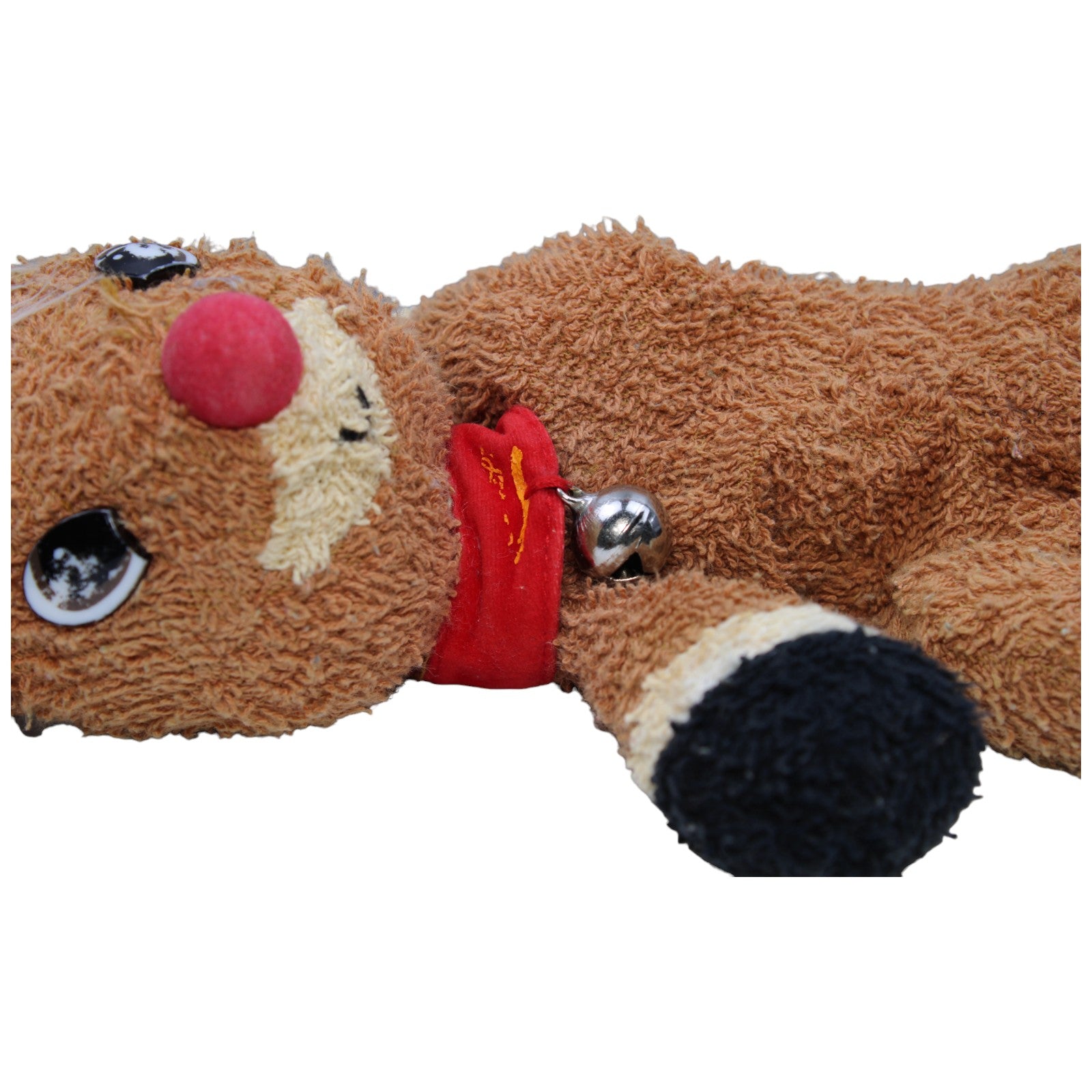 1237545 Tip Top Toys Frottee - Rudolph mit der roten Nase, liegend Kuscheltier Kumpel Leo Gebraucht Rentier Retro