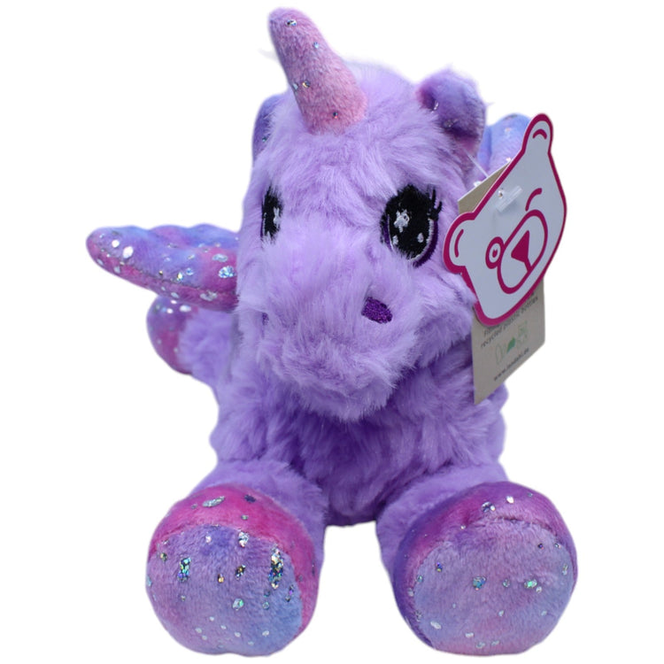 1237562 Landahl & Baumann Lila Einhorn mit Flügel & Glitzer, liegend Kuscheltier Kumpel Leo neu