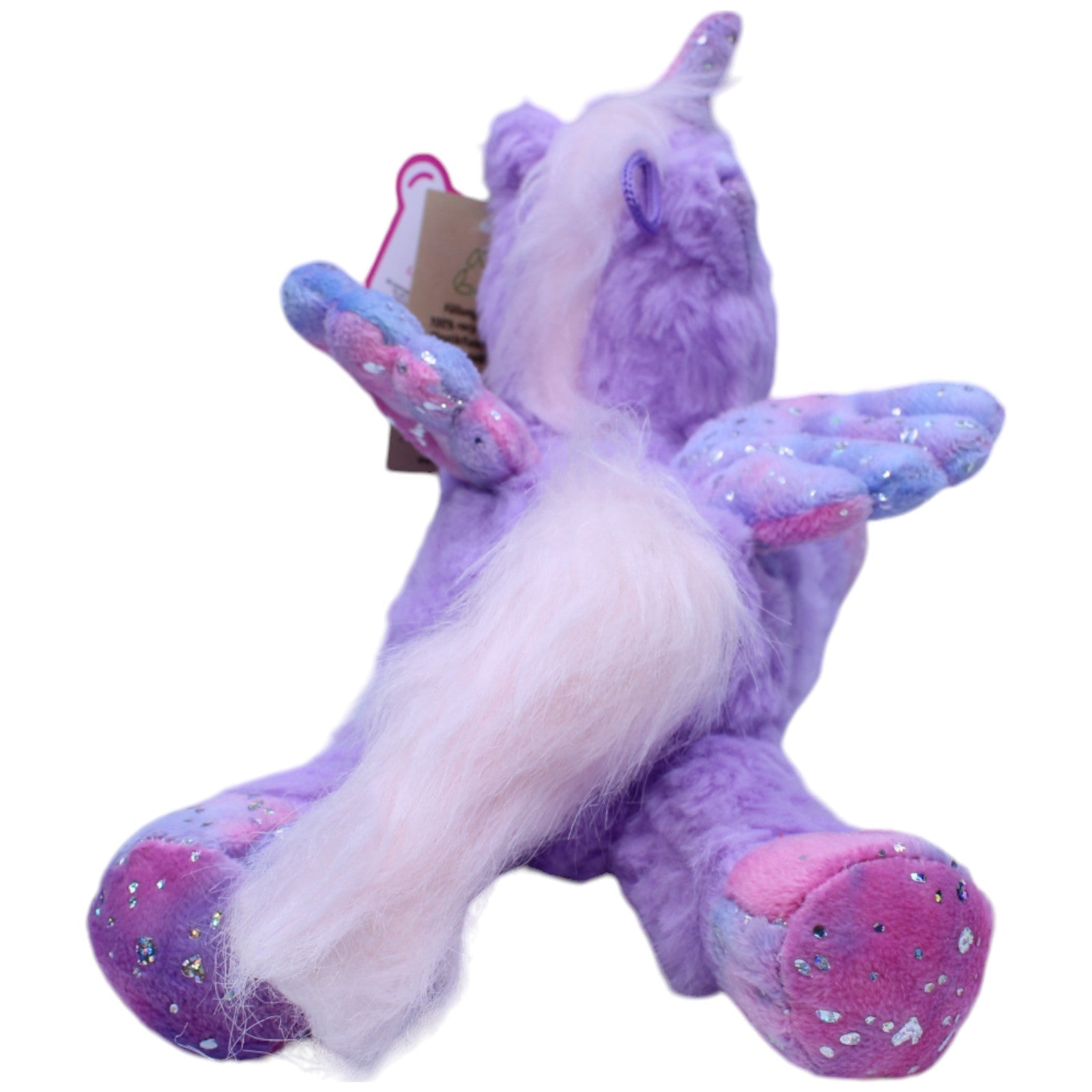 1237562 Landahl & Baumann Lila Einhorn mit Flügel & Glitzer, liegend Kuscheltier Kumpel Leo neu