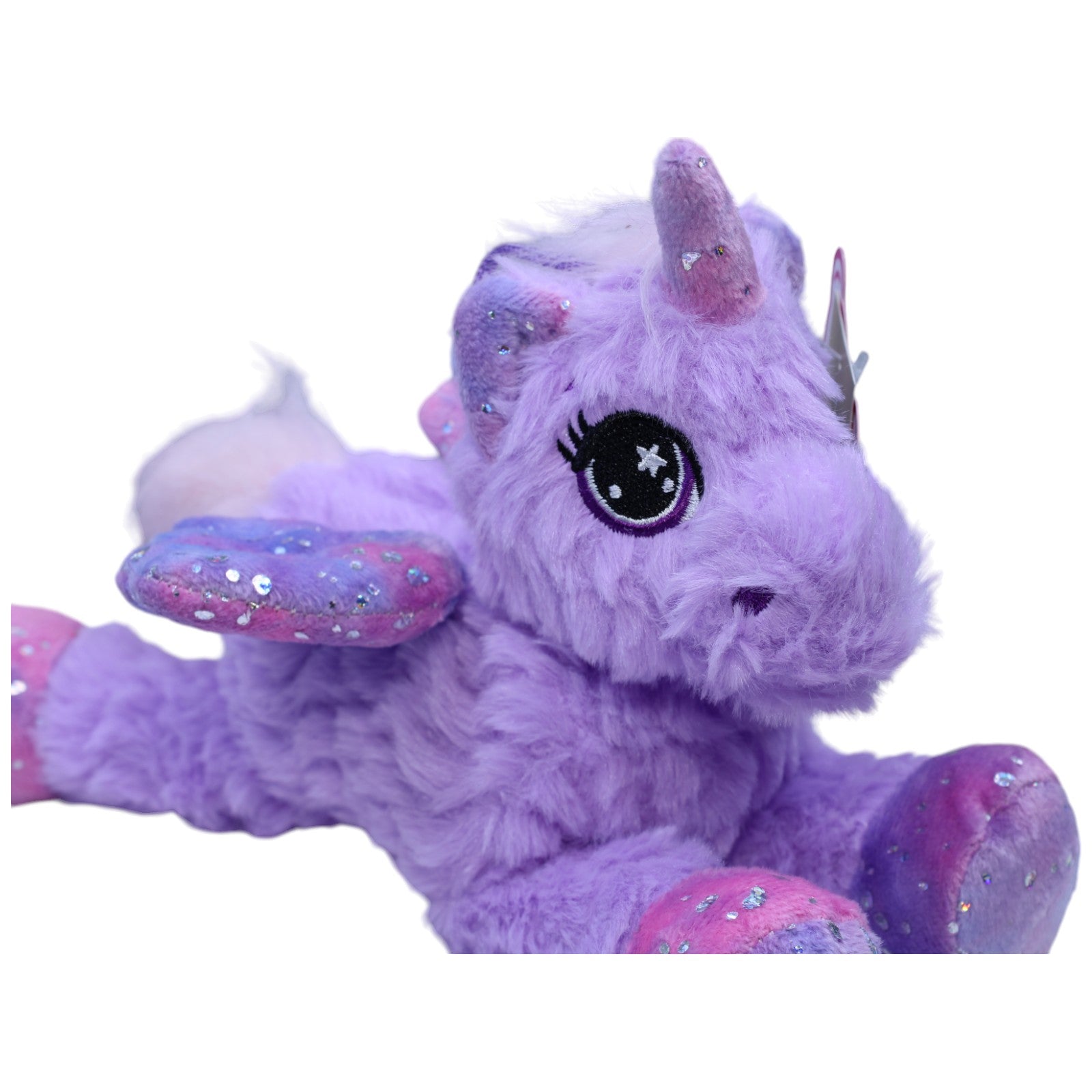 1237562 Landahl & Baumann Lila Einhorn mit Flügel & Glitzer, liegend Kuscheltier Kumpel Leo neu