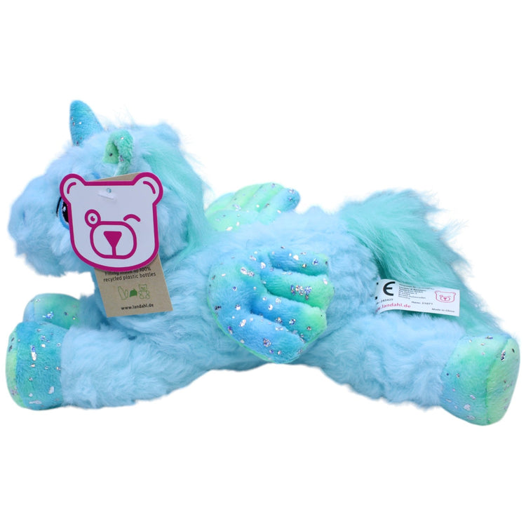 1237563 Landahl & Baumann Türkises Einhorn mit Flügel & Glitzer, liegend Kuscheltier Kumpel Leo neu