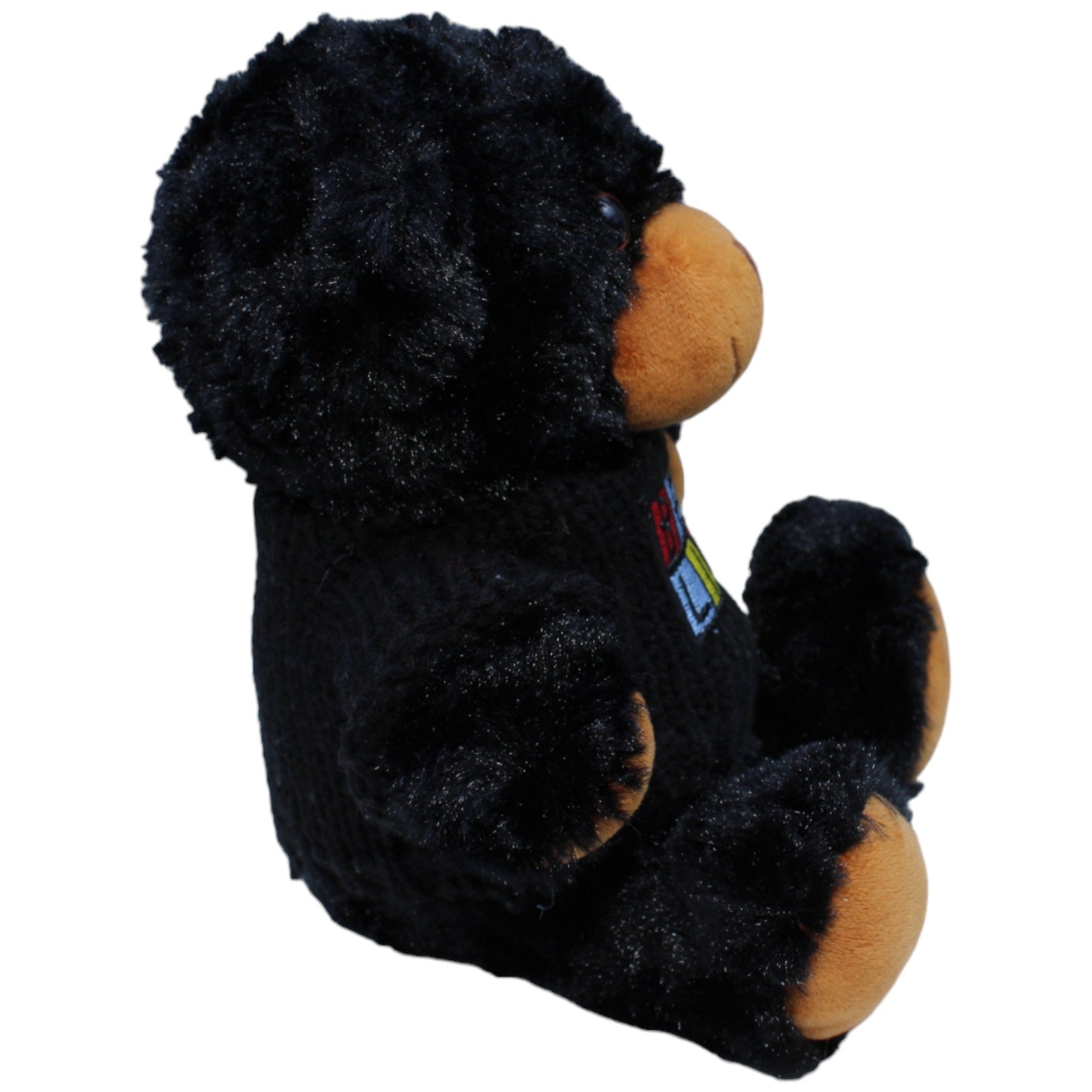 1237601 M.A.X. 2001 Sportmarketing Berlin Teddybär mit Pullover, schwarz Kuscheltier Kumpel Leo Bär Gebraucht Teddy