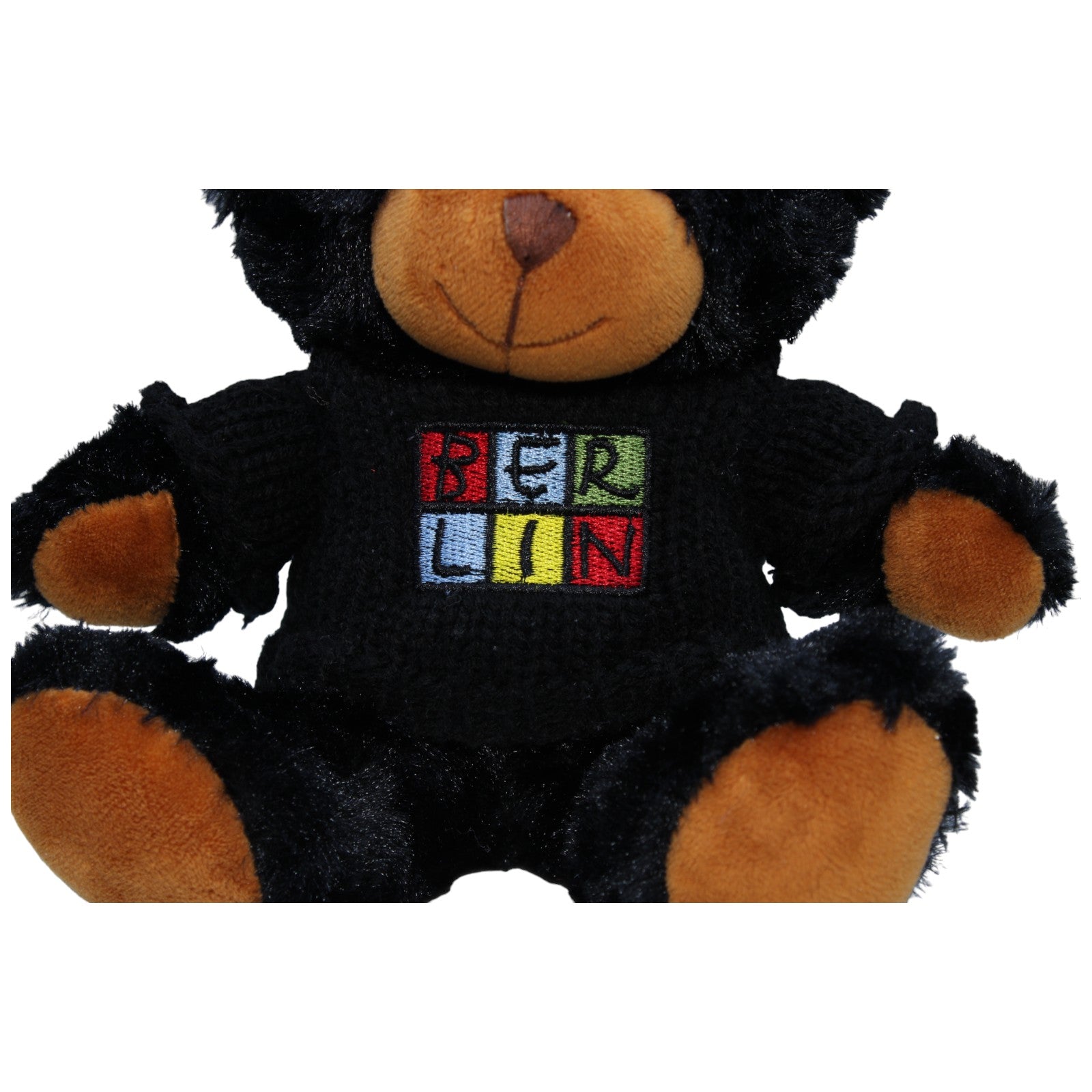 1237601 M.A.X. 2001 Sportmarketing Berlin Teddybär mit Pullover, schwarz Kuscheltier Kumpel Leo Bär Gebraucht Teddy